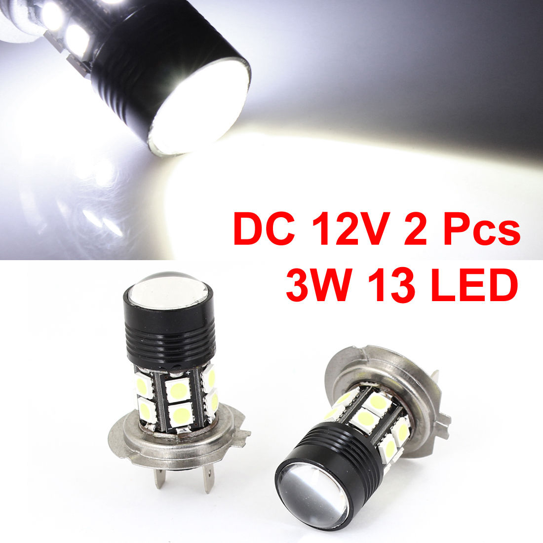 2 x H7 13 5050 SMD LED White Headlight Bulb Fog Light